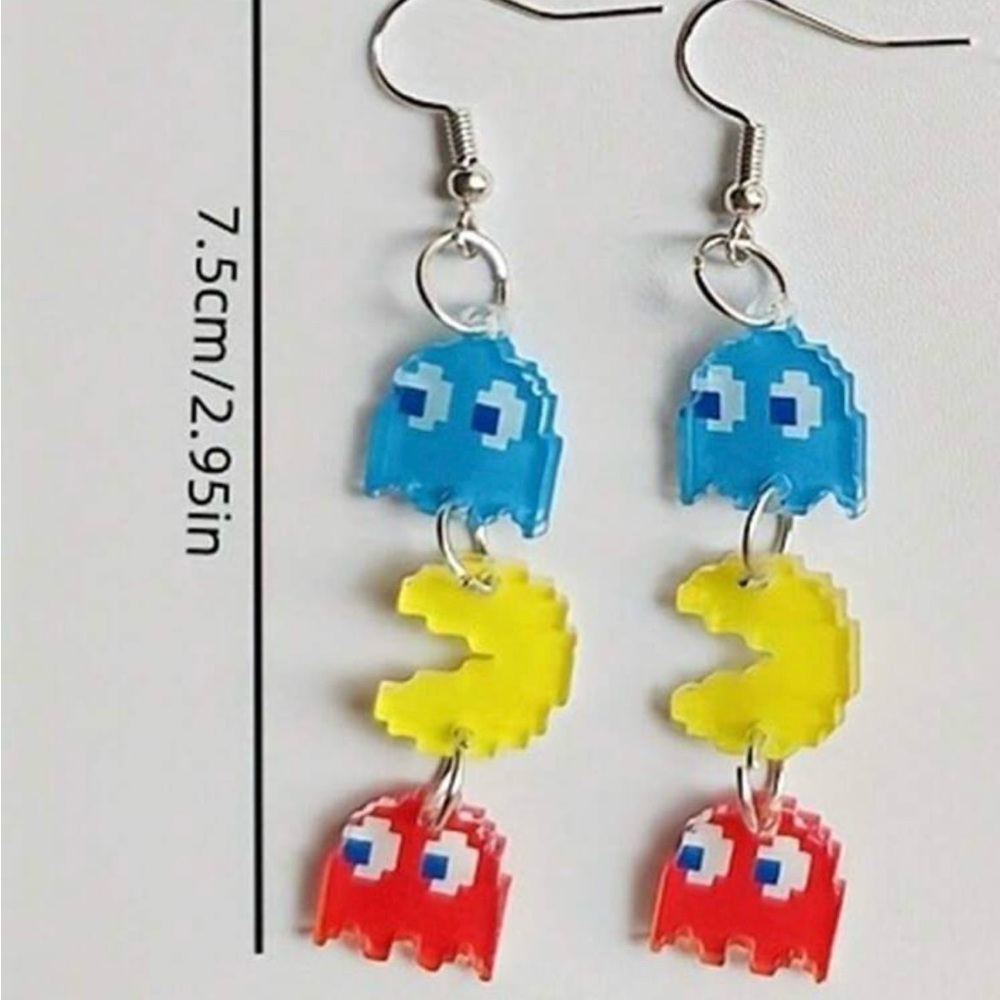 Pac-Man Earrings - Picture 2 of 2